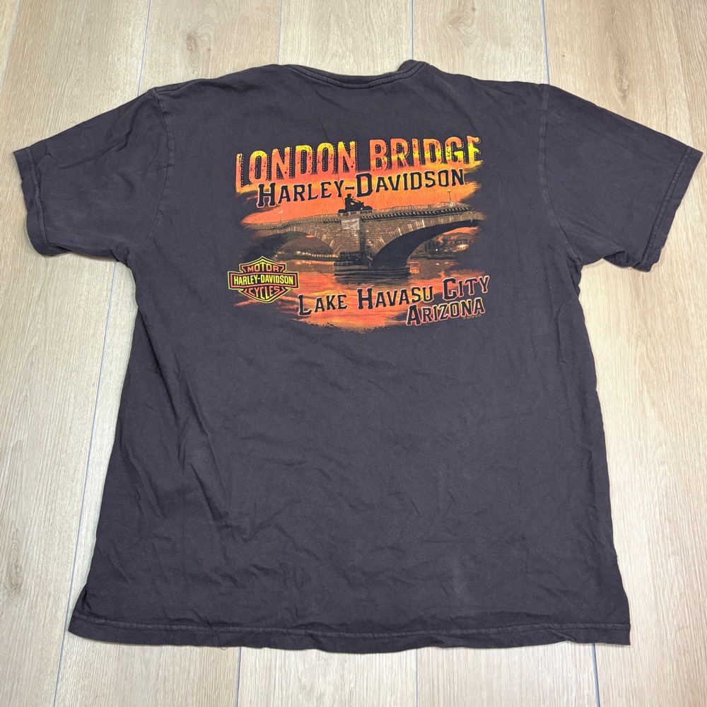 Harley Davidson London Bridge Lake Havasu City Arizona Skull Graphic T-Shirt